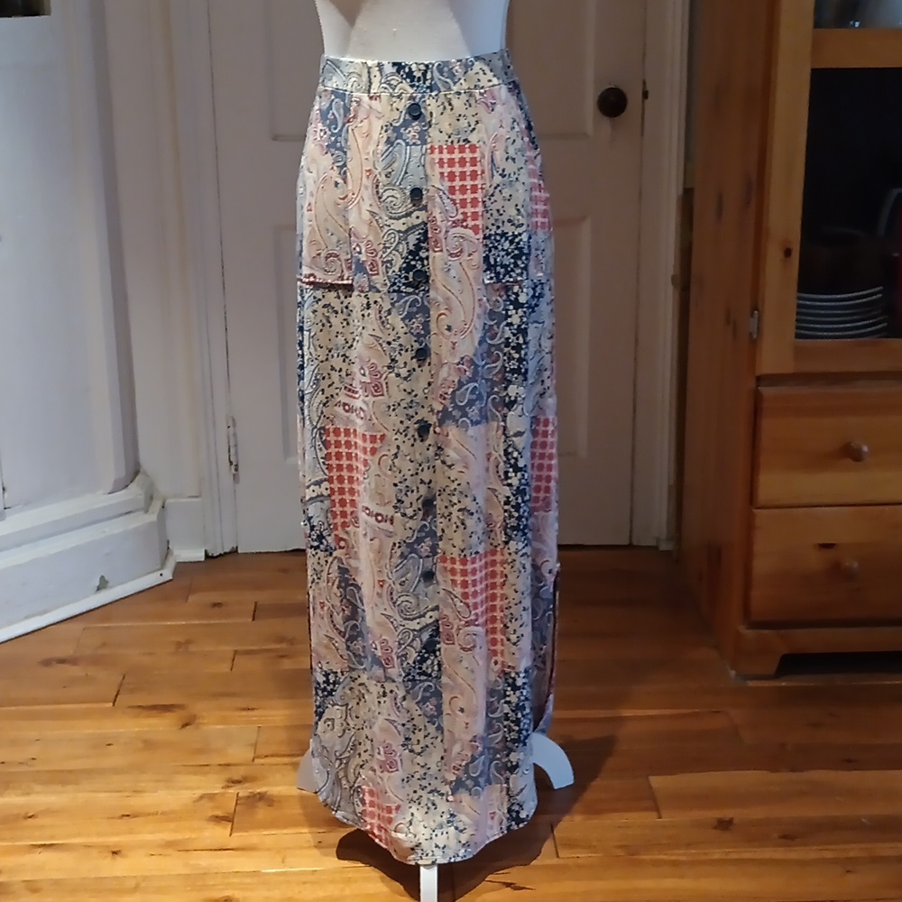 CATO Faux Button-Front Maxi Skirt